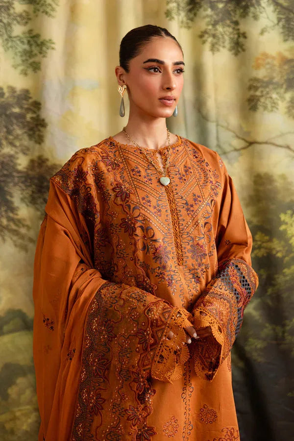 Marjjan | Guzel Lawn | SMC 208-A (Rust) - Aqsa Fabrics