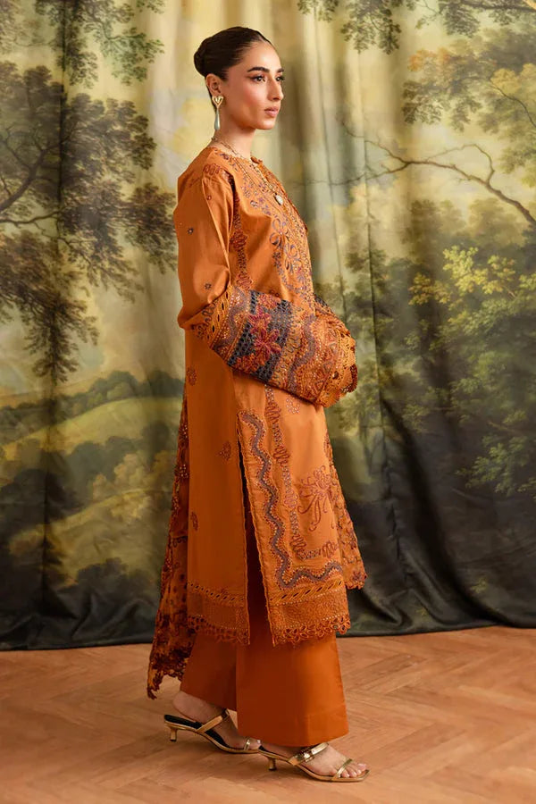 Marjjan | Guzel Lawn | SMC 208-A (Rust) - Aqsa Fabrics