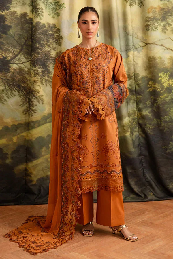 Marjjan | Guzel Lawn | SMC 208-A (Rust) - Aqsa Fabrics