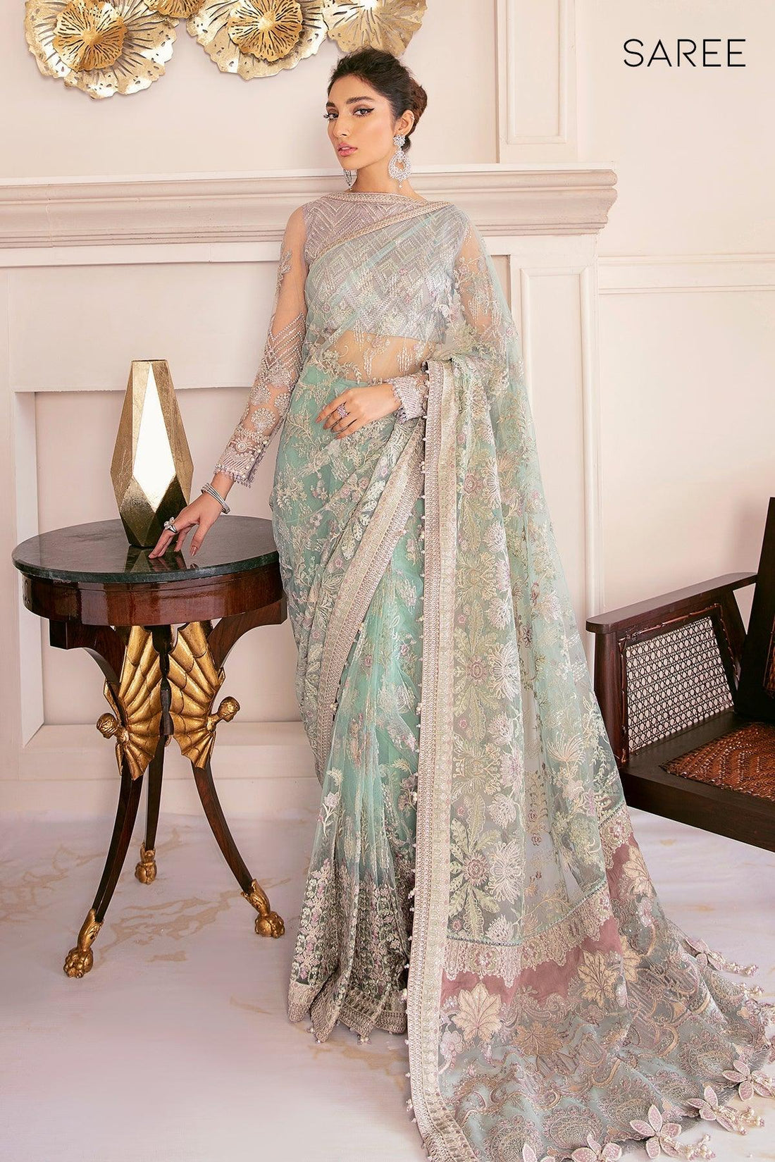 EMBROIDERED NET CH08-10 STITCHED
