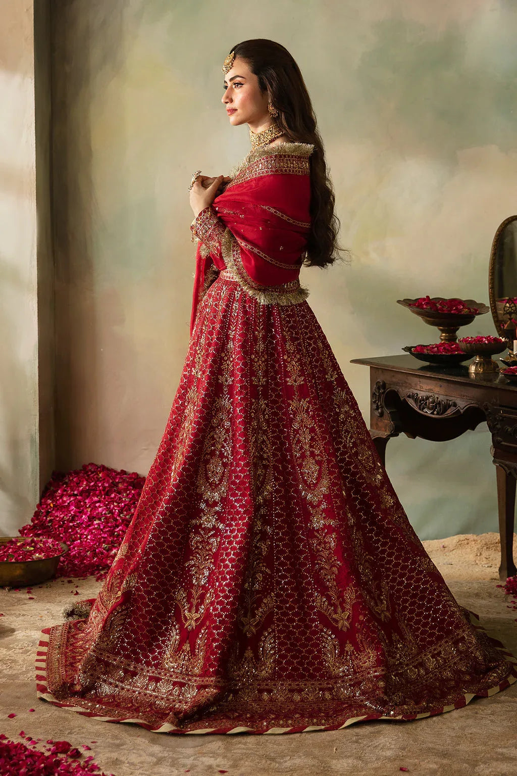 Saad Shaikh | Elana Wedding Formals |  Cerise - Aqsa Fabrics