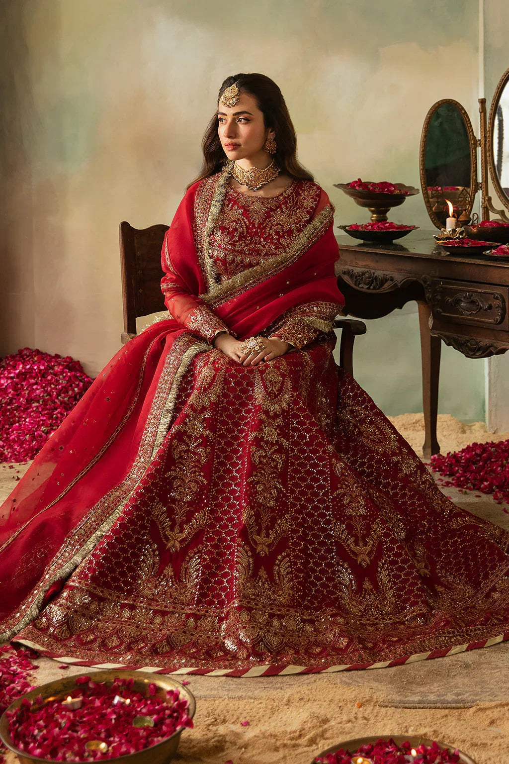 Saad Shaikh | Elana Wedding Formals |  Cerise - Aqsa Fabrics