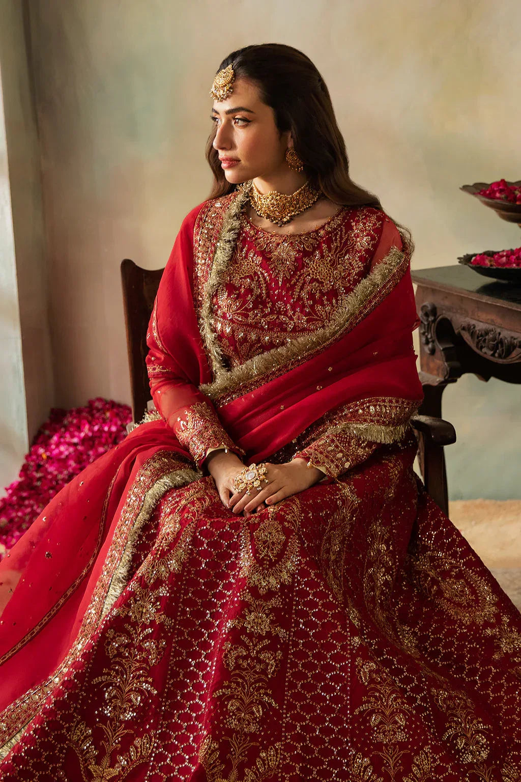 Saad Shaikh | Elana Wedding Formals |  Cerise - Aqsa Fabrics