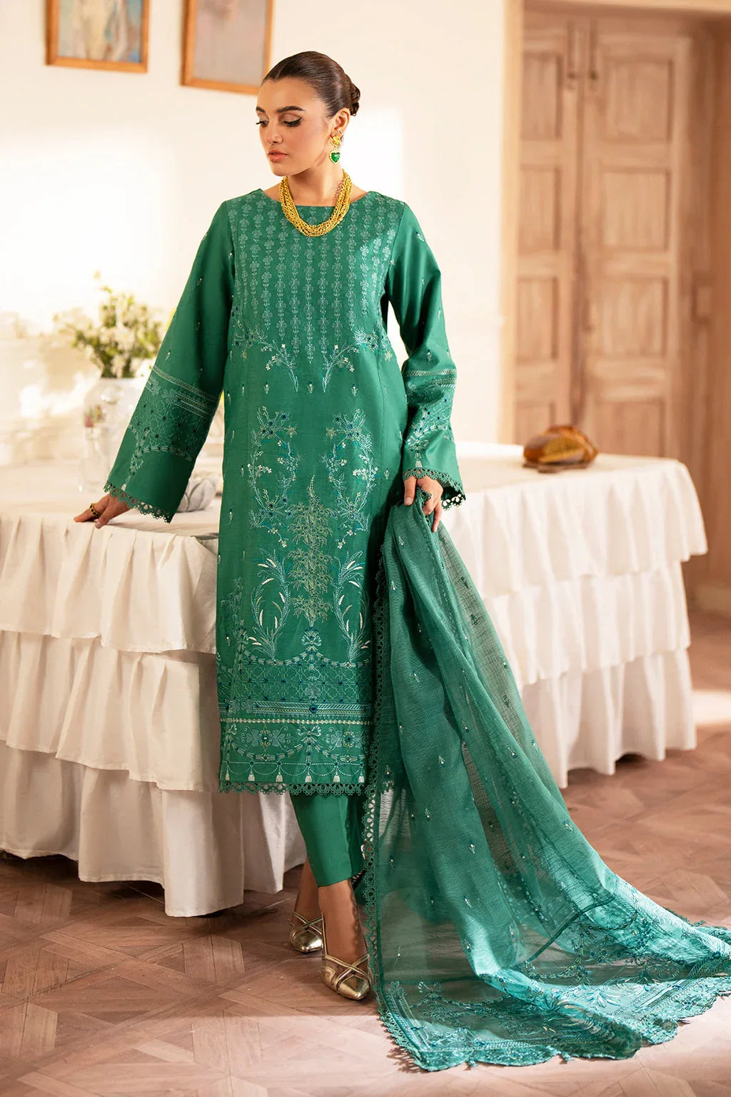 Saad Shaikh | Lumiere Winter |  D-08 Opalo - Aqsa Fabrics