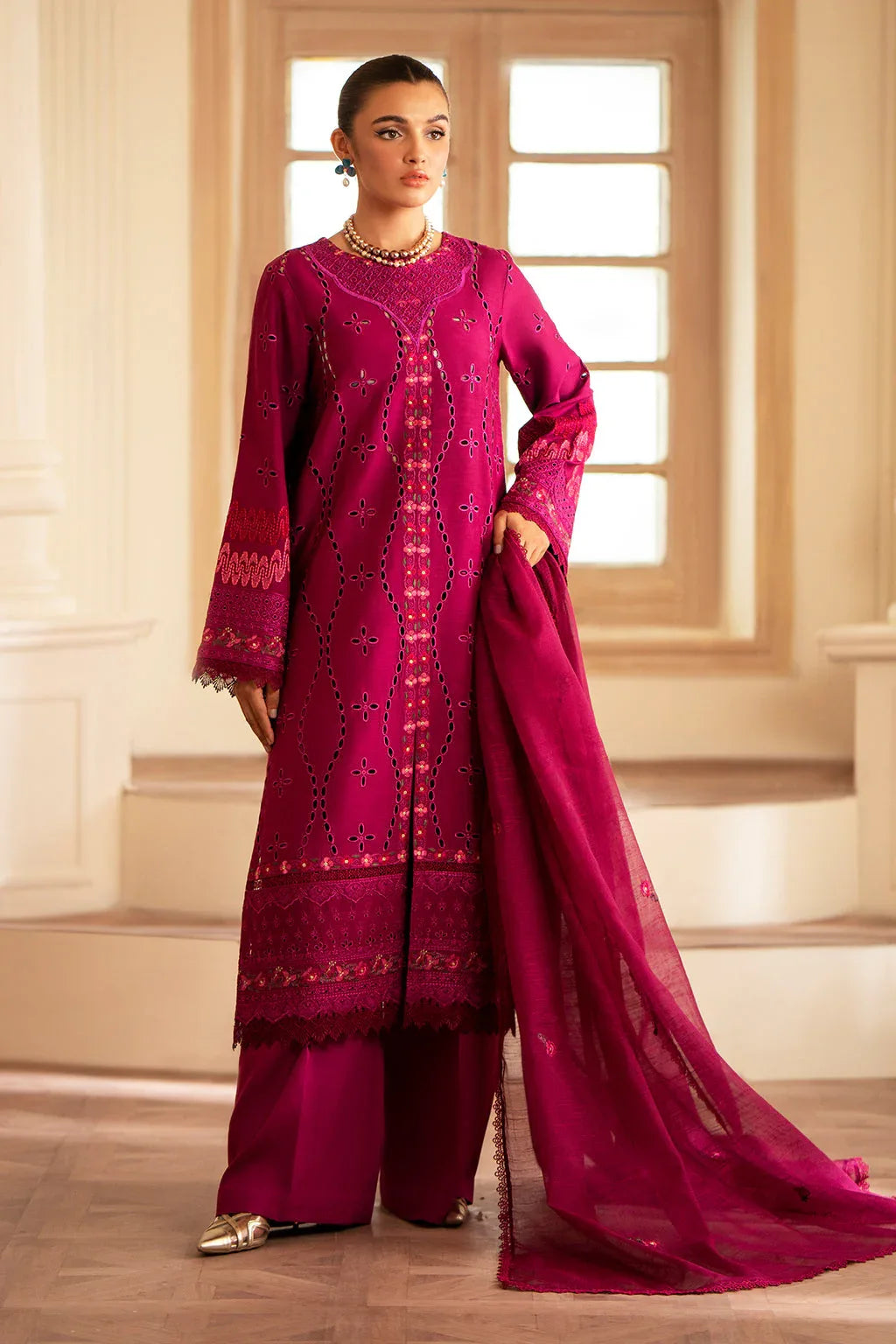 Saad Shaikh | Lumiere Winter |  D-04 Arcilla - Aqsa Fabrics