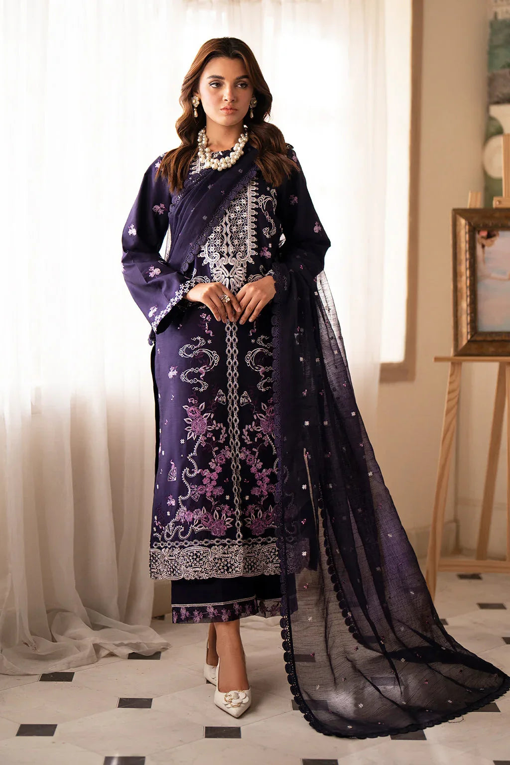 Saad Shaikh | Lumiere Winter |  D-09 Ruby - Aqsa Fabrics