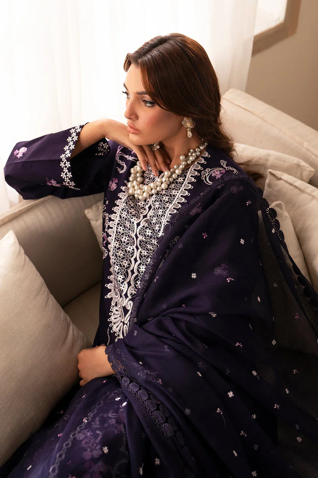 Saad Shaikh | Lumiere Winter |  D-09 Ruby - Aqsa Fabrics