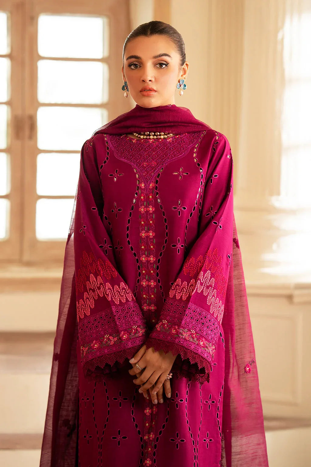 Saad Shaikh | Lumiere Winter |  D-04 Arcilla - Aqsa Fabrics
