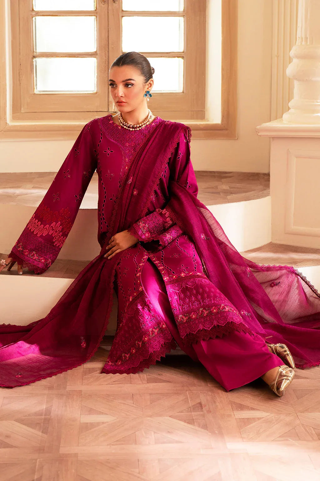 Saad Shaikh | Lumiere Winter |  D-04 Arcilla - Aqsa Fabrics