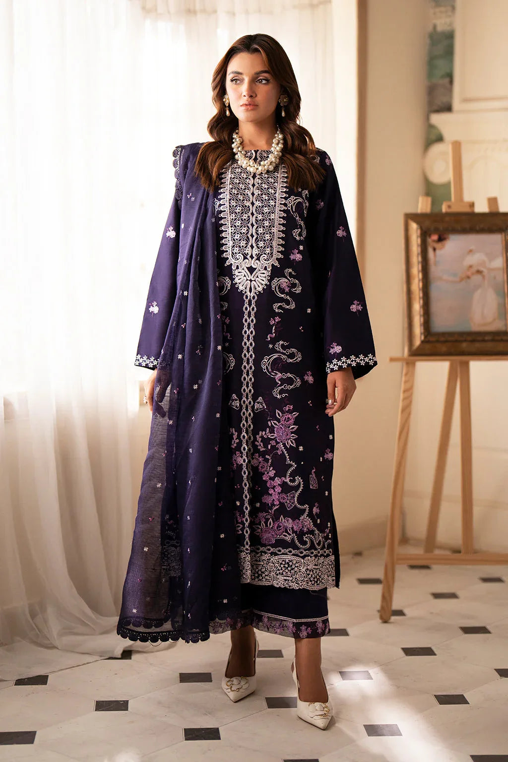 Saad Shaikh | Lumiere Winter |  D-09 Ruby - Aqsa Fabrics