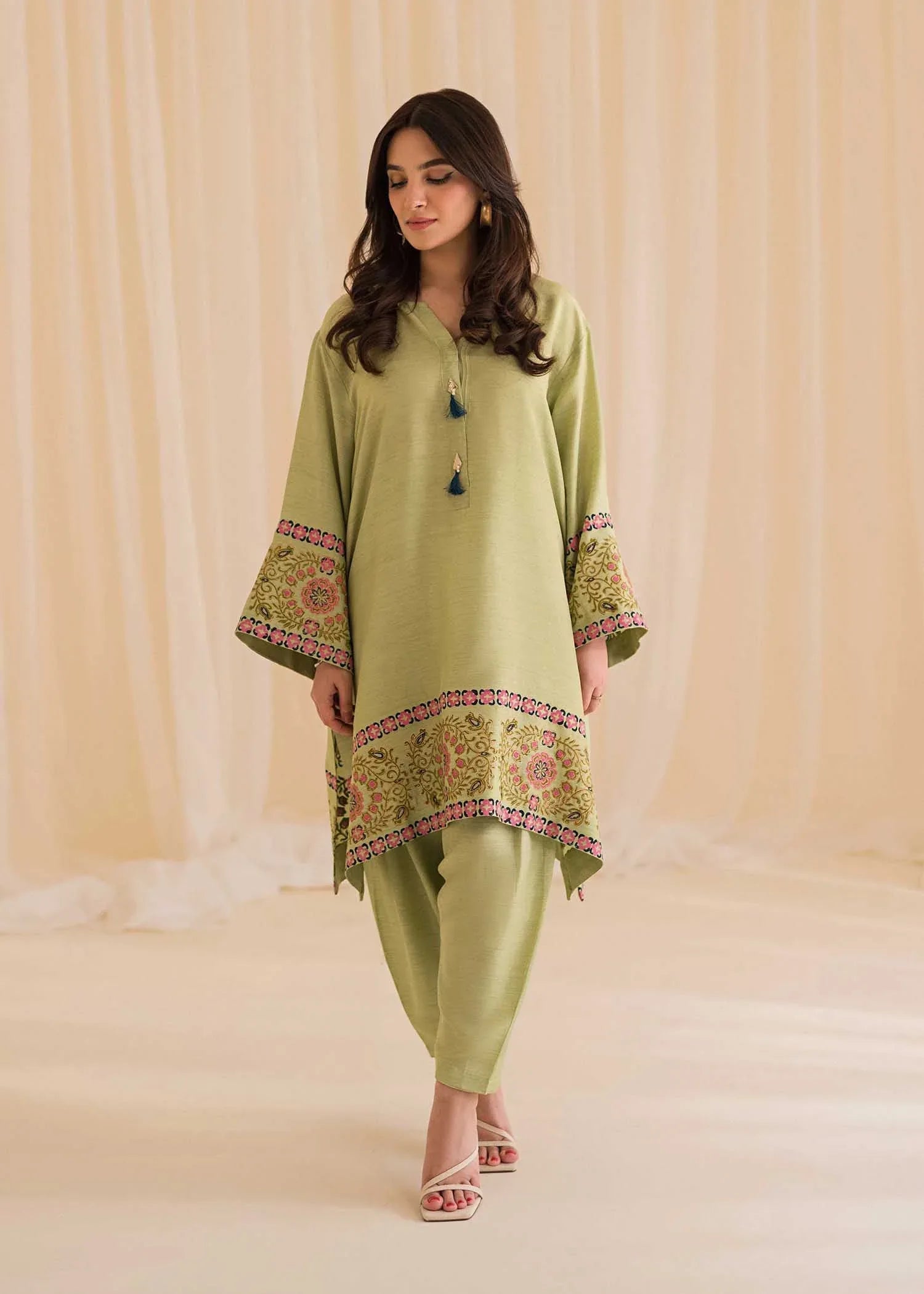 Sadaf Fawad Khan | Lyla Festive Pret | Moss - Aqsa Fabrics