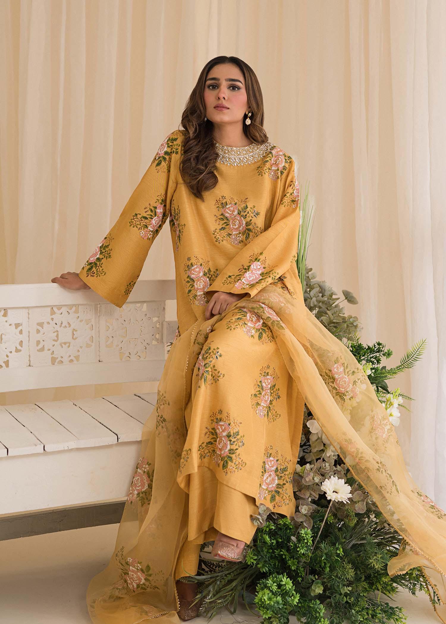 Sadaf Fawad Khan | Lyla Festive Pret | Lemon Zest - Aqsa Fabrics