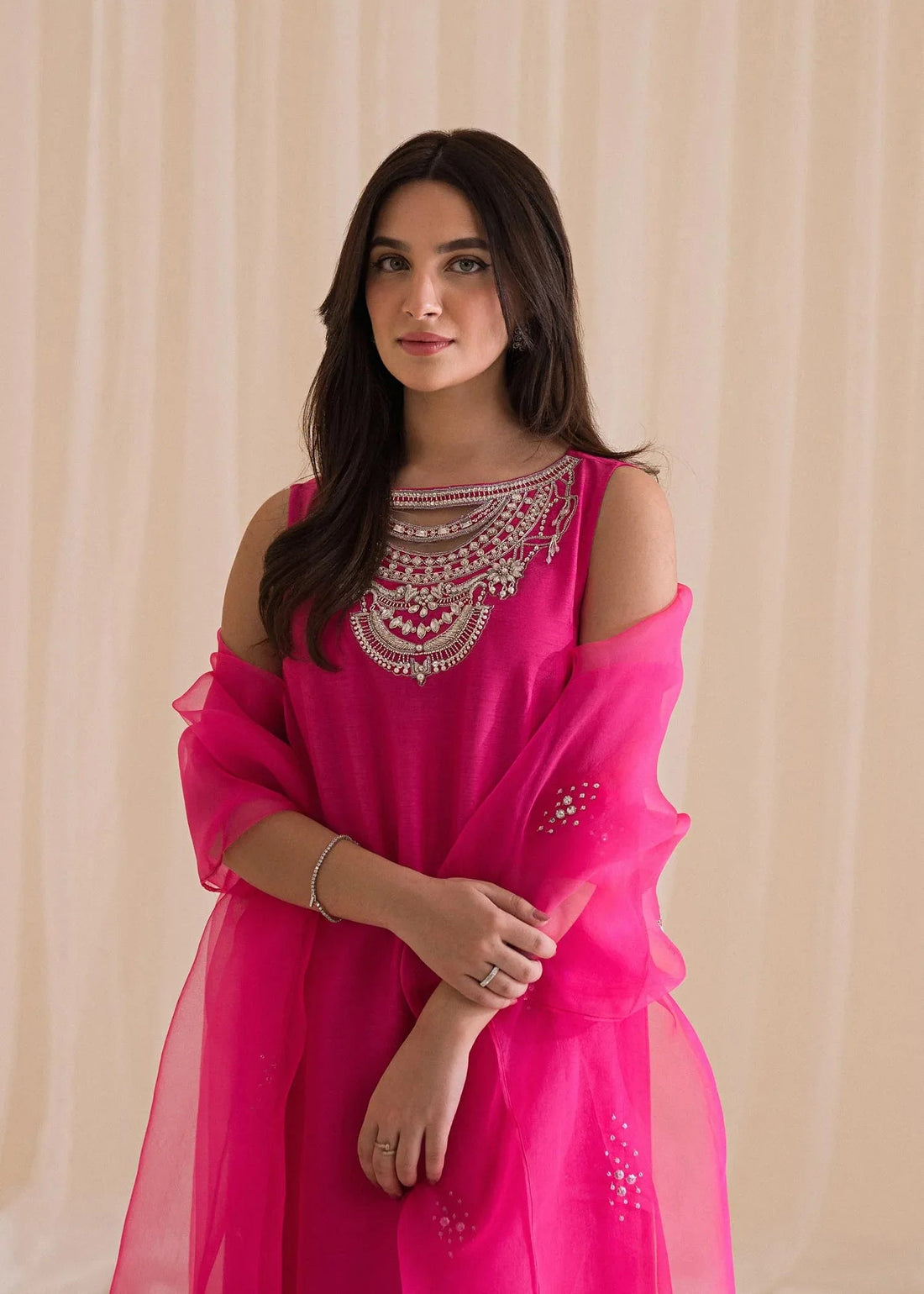 Sadaf Fawad Khan | Lyla Festive Pret | Vantine Fuchsia - Aqsa Fabrics