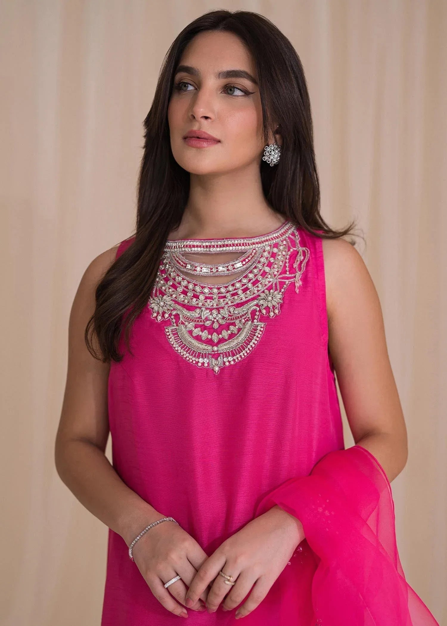 Sadaf Fawad Khan | Lyla Festive Pret | Vantine Fuchsia - Aqsa Fabrics