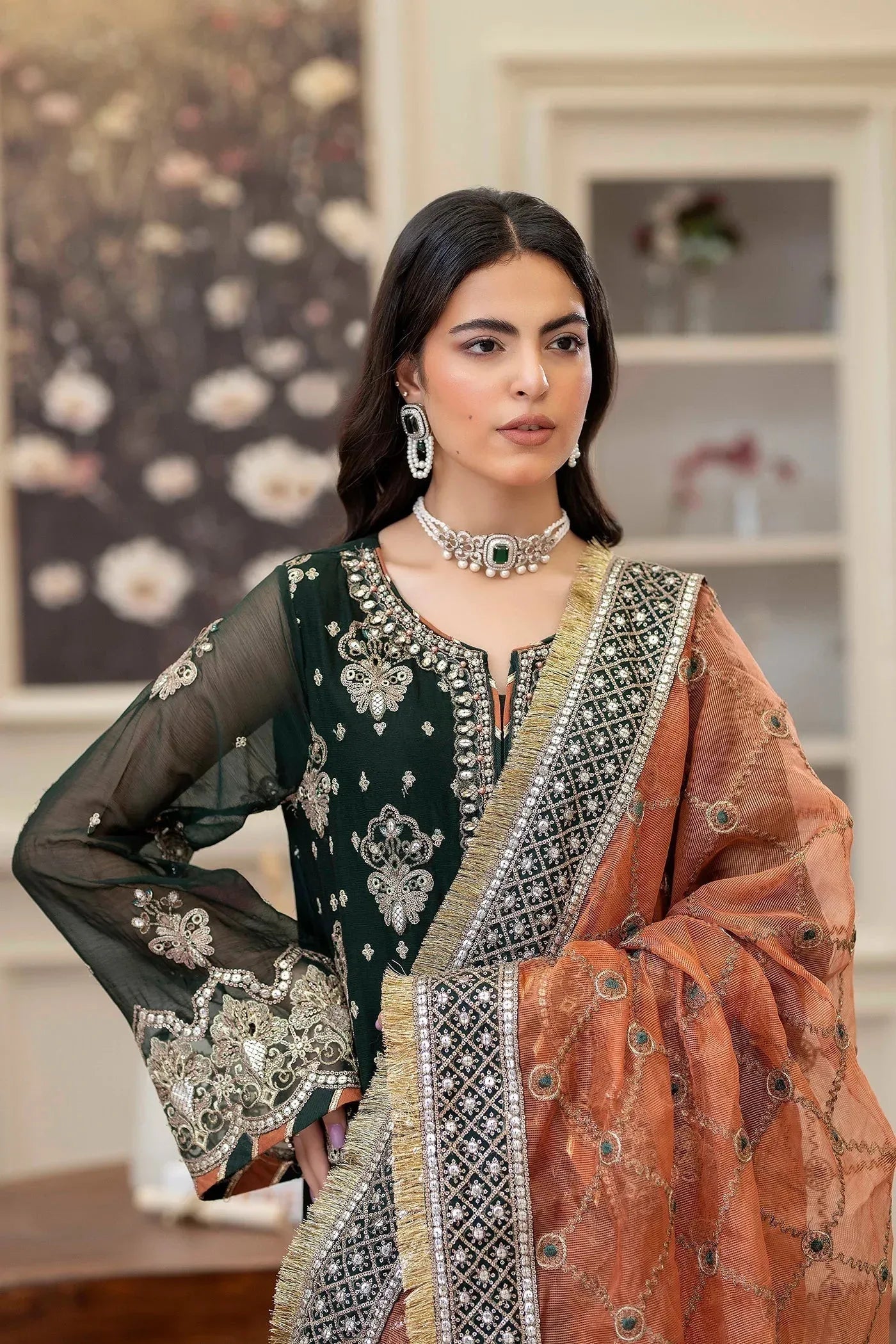 Adans Libas | Saleeqa Chiffon 25 | SALEEQA 7512 - Aqsa Fabrics