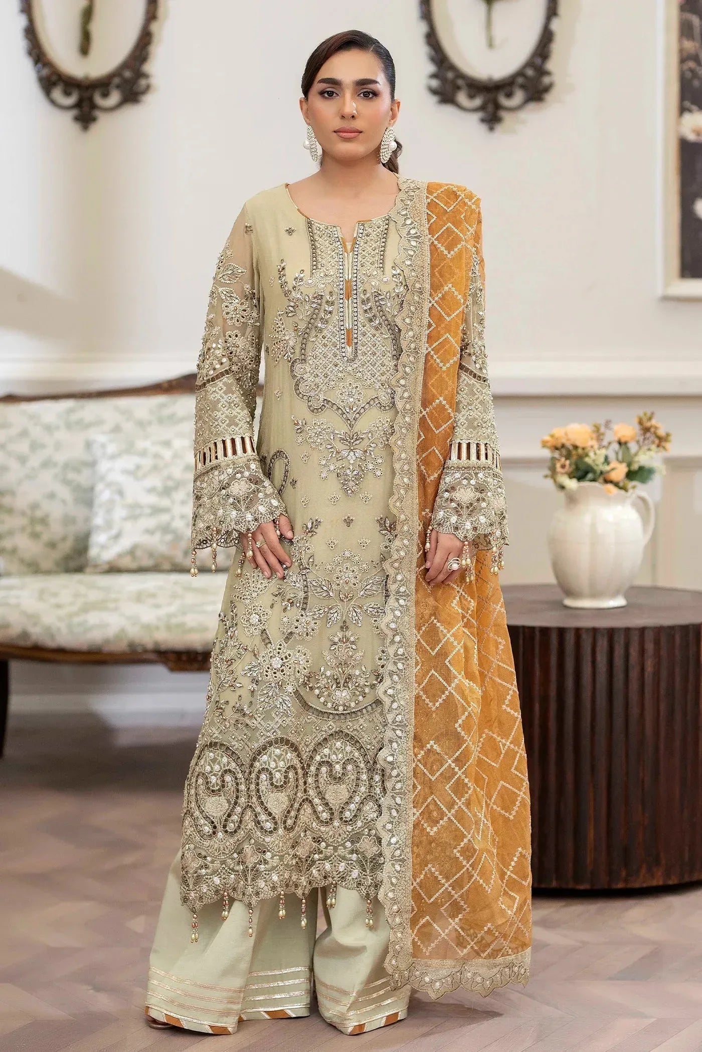 Adans Libas | Saleeqa Chiffon 25 | SALEEQA 7518 - Aqsa Fabrics