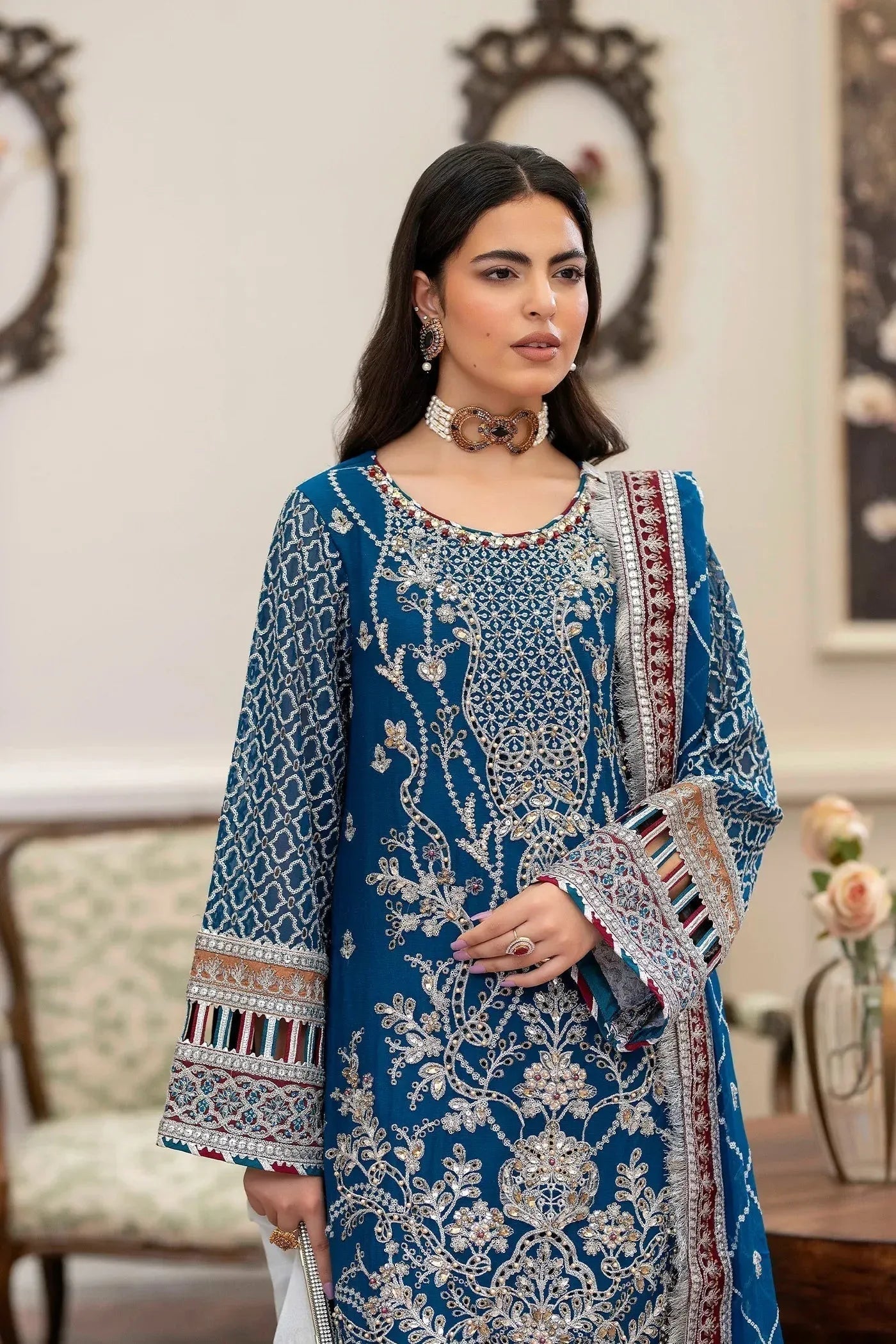 Adans Libas | Saleeqa Chiffon 25 |SALEEQA 7515 - Aqsa Fabrics