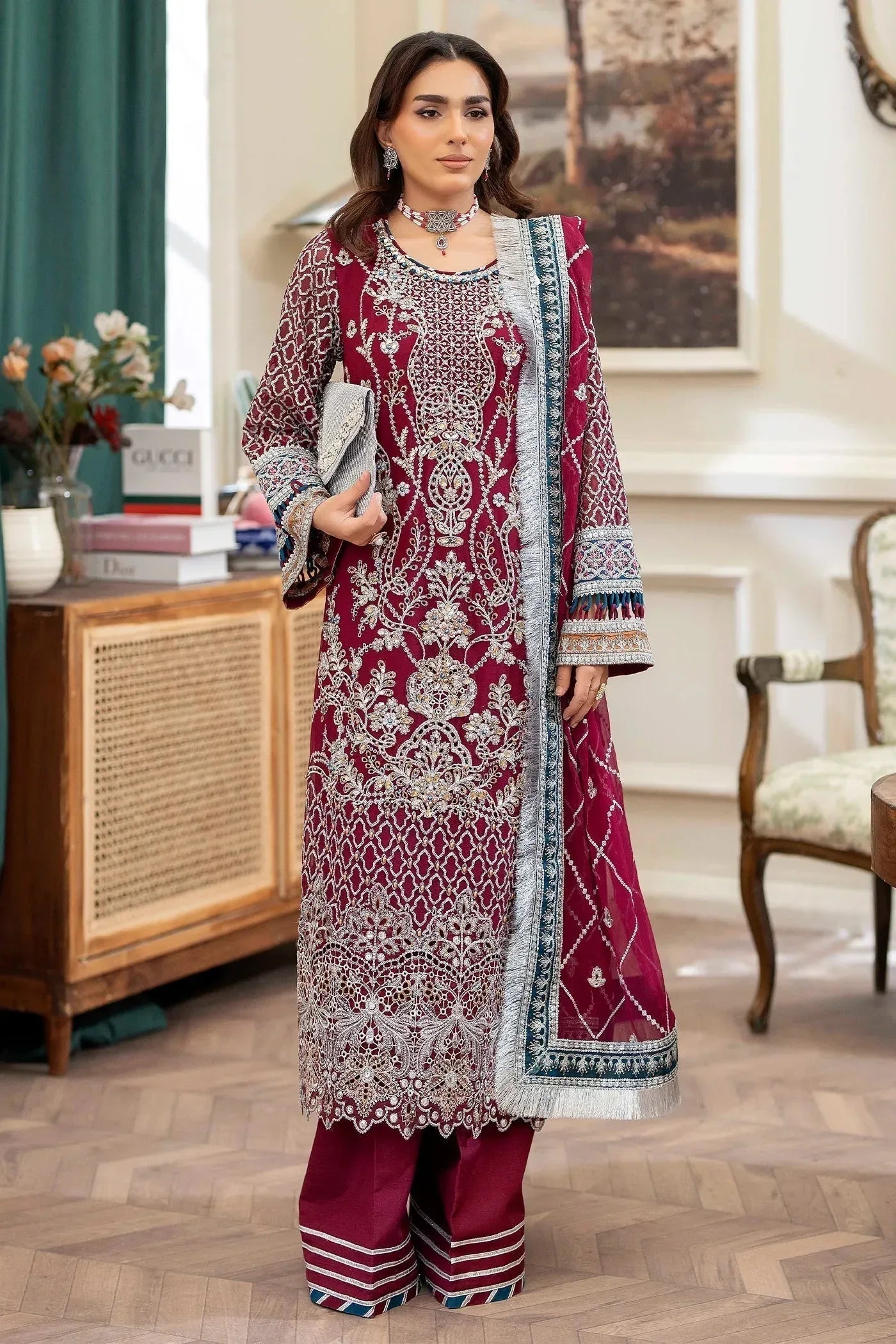 Adans Libas | Saleeqa Chiffon 25 | SALEEQA 7513 - Aqsa Fabrics