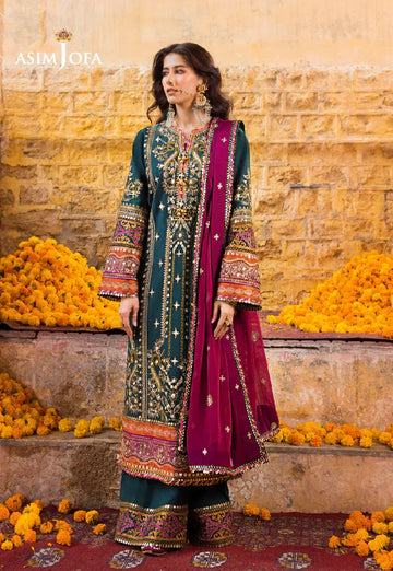 Asim Jofa | Luxury Lawn 2023 | AJLR-25 - Aqsa Fabrics