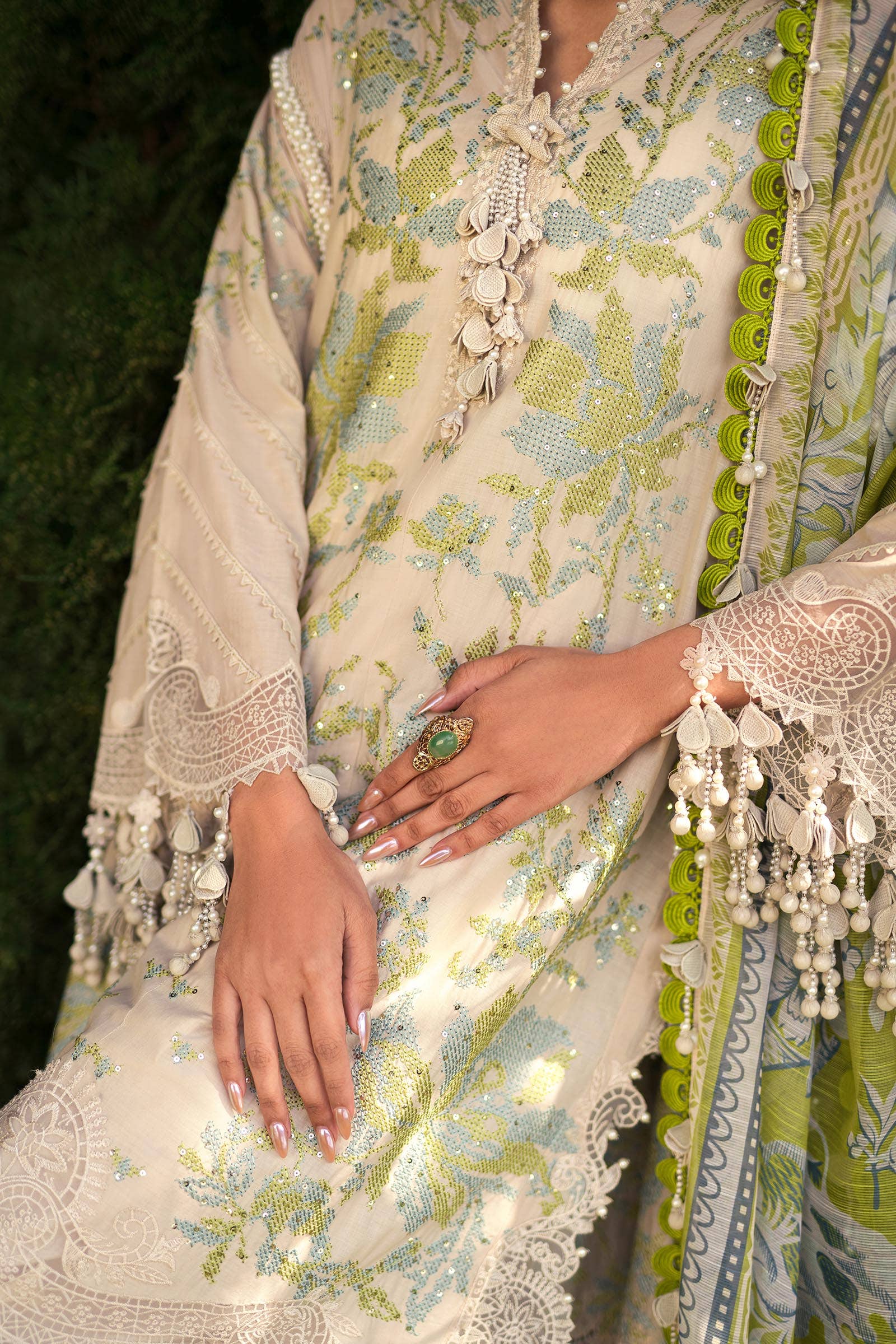 Sana Safinaz | Luxury Collection 24 | L241-008A-3CV - Aqsa Fabrics