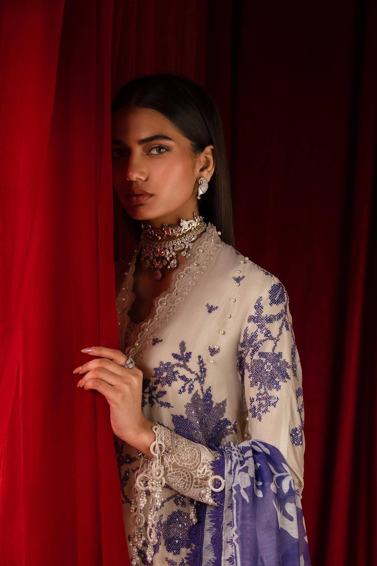 Sana Safinaz | Luxury Collection 24 | L241-008B-3CV - Aqsa Fabrics