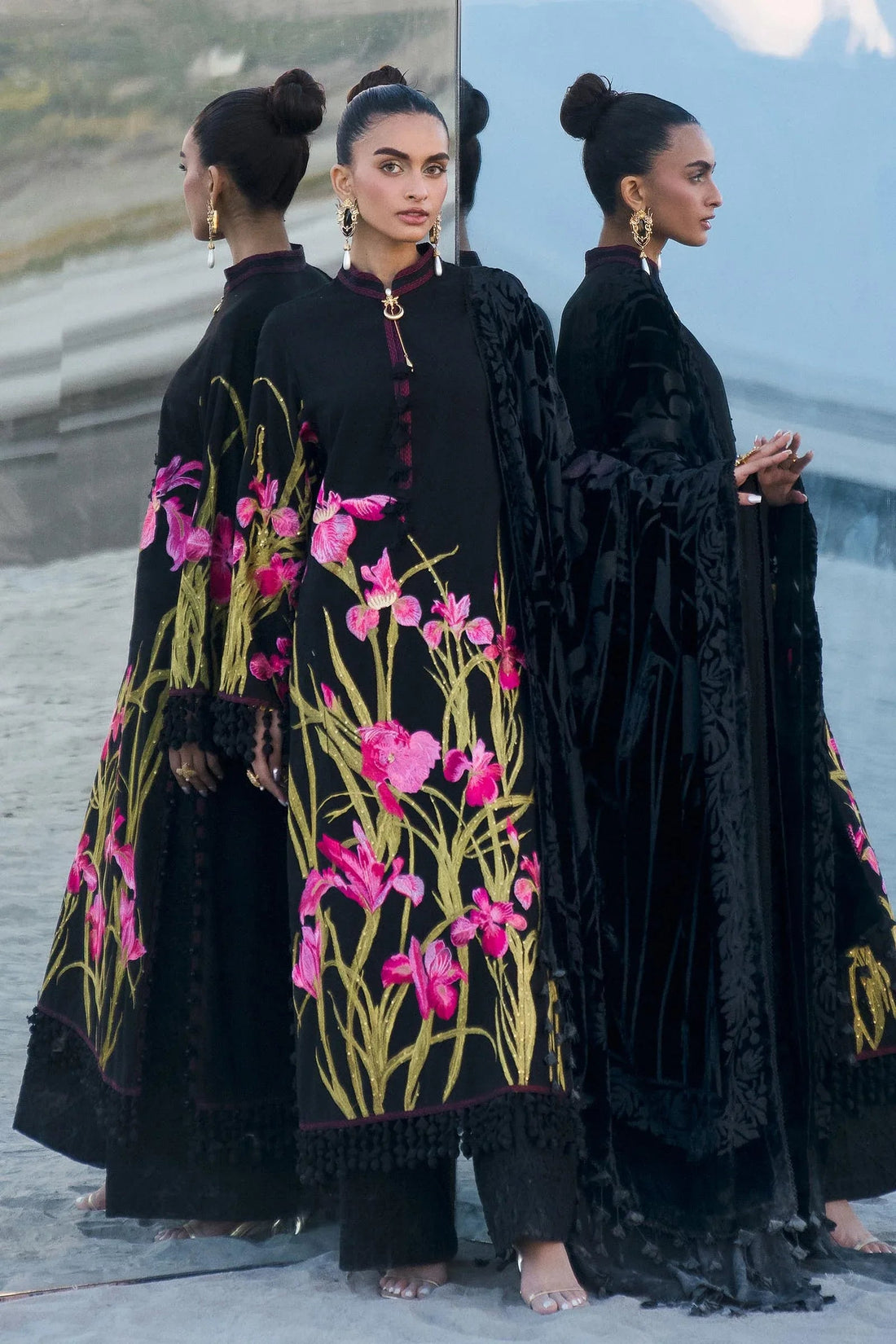Sana Safinaz | Winter Shawl 24 | S241-003A-3CP - Aqsa Fabrics