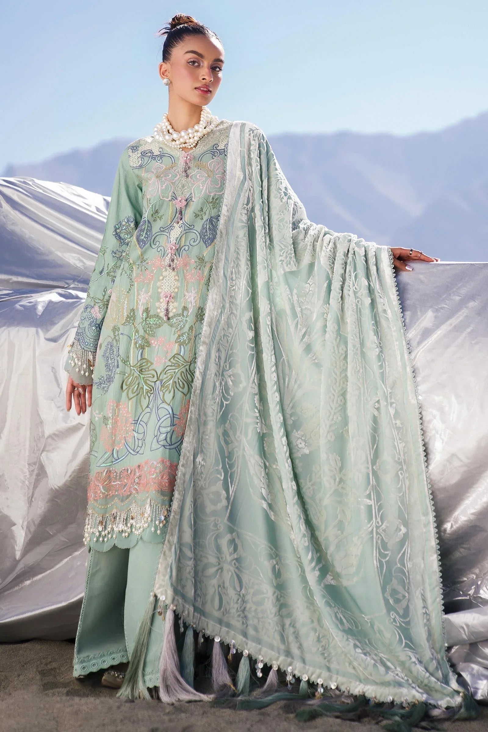 Sana Safinaz | Winter Shawl 24 | S241-005A-3CP - Aqsa Fabrics
