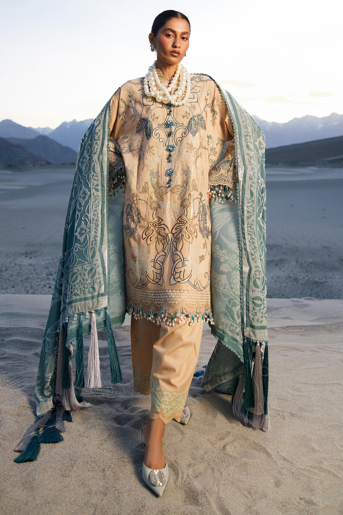 Sana Safinaz | Winter Shawl 24 | S241-005B-3CP - Aqsa Fabrics