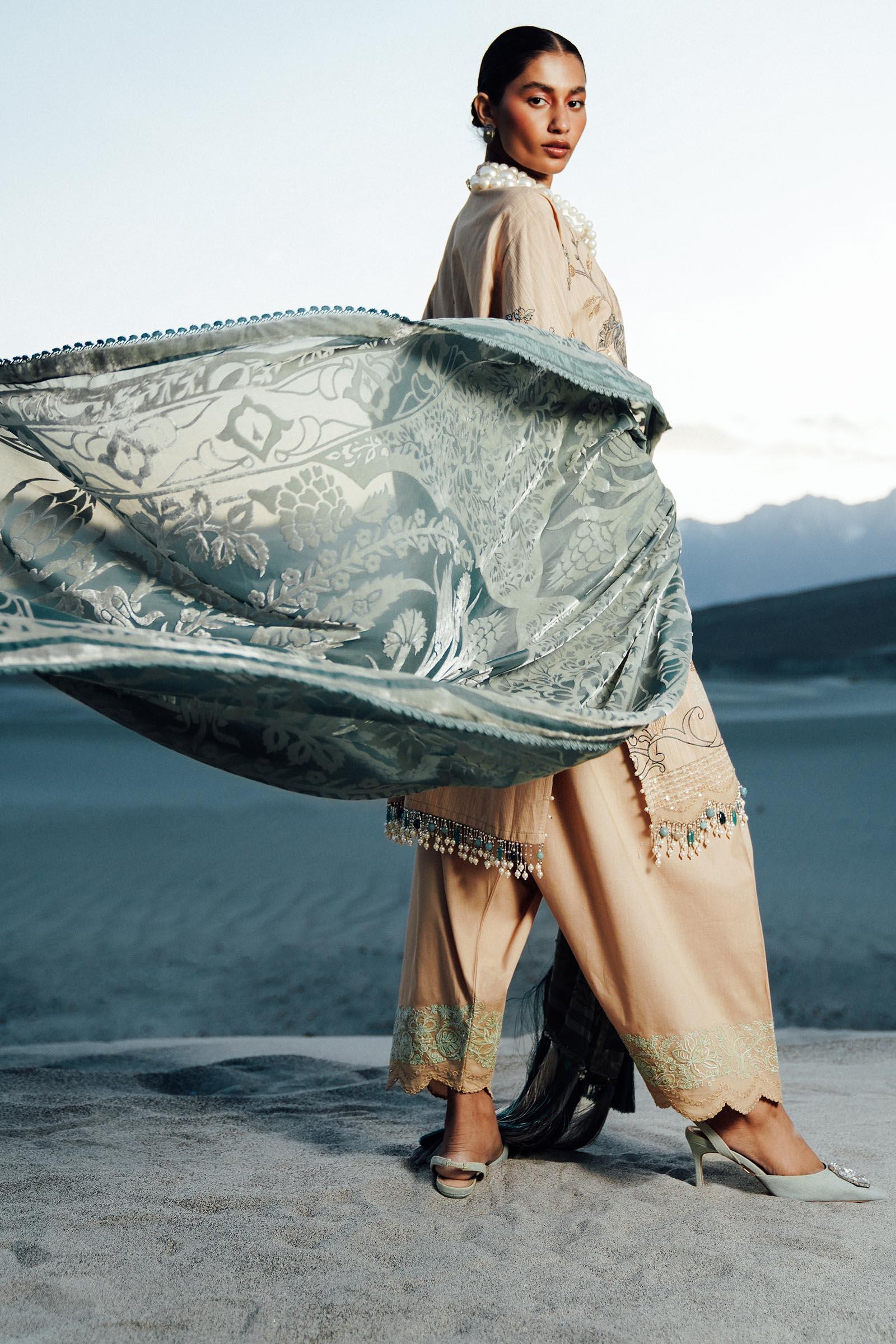 Sana Safinaz | Winter Shawl 24 | S241-005B-3CP - Aqsa Fabrics