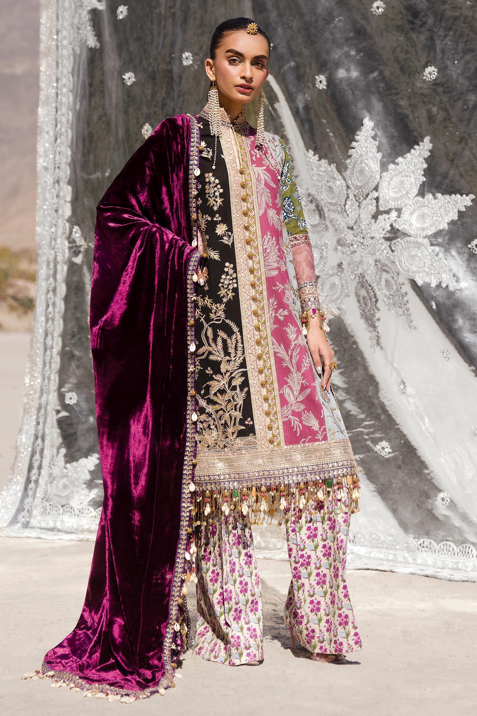 Sana Safinaz | Winter Shawl 24 | Velvet S241-006A-3CP - Aqsa Fabrics