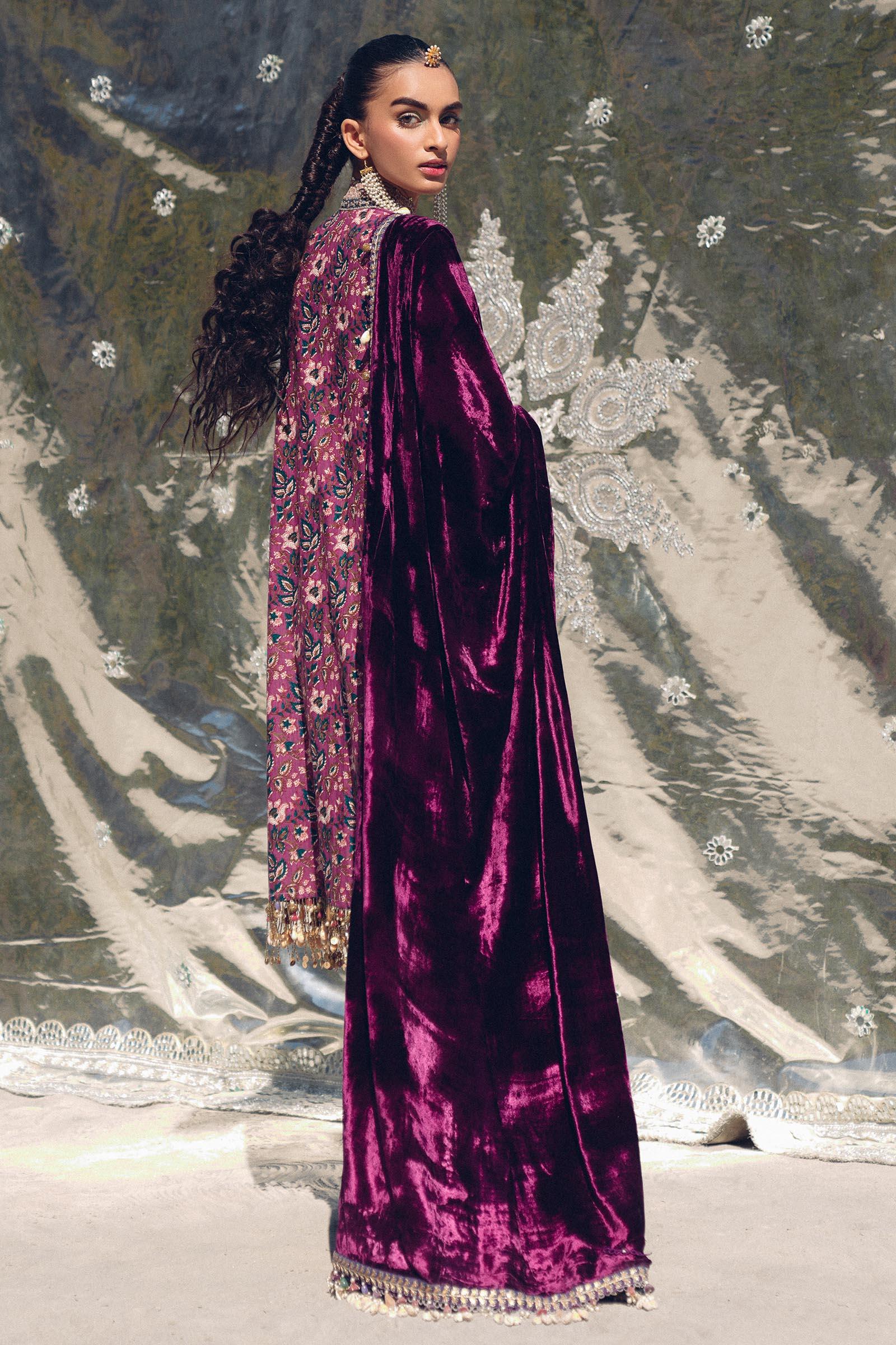 Sana Safinaz | Winter Shawl 24 | Velvet S241-006A-3CP - Aqsa Fabrics