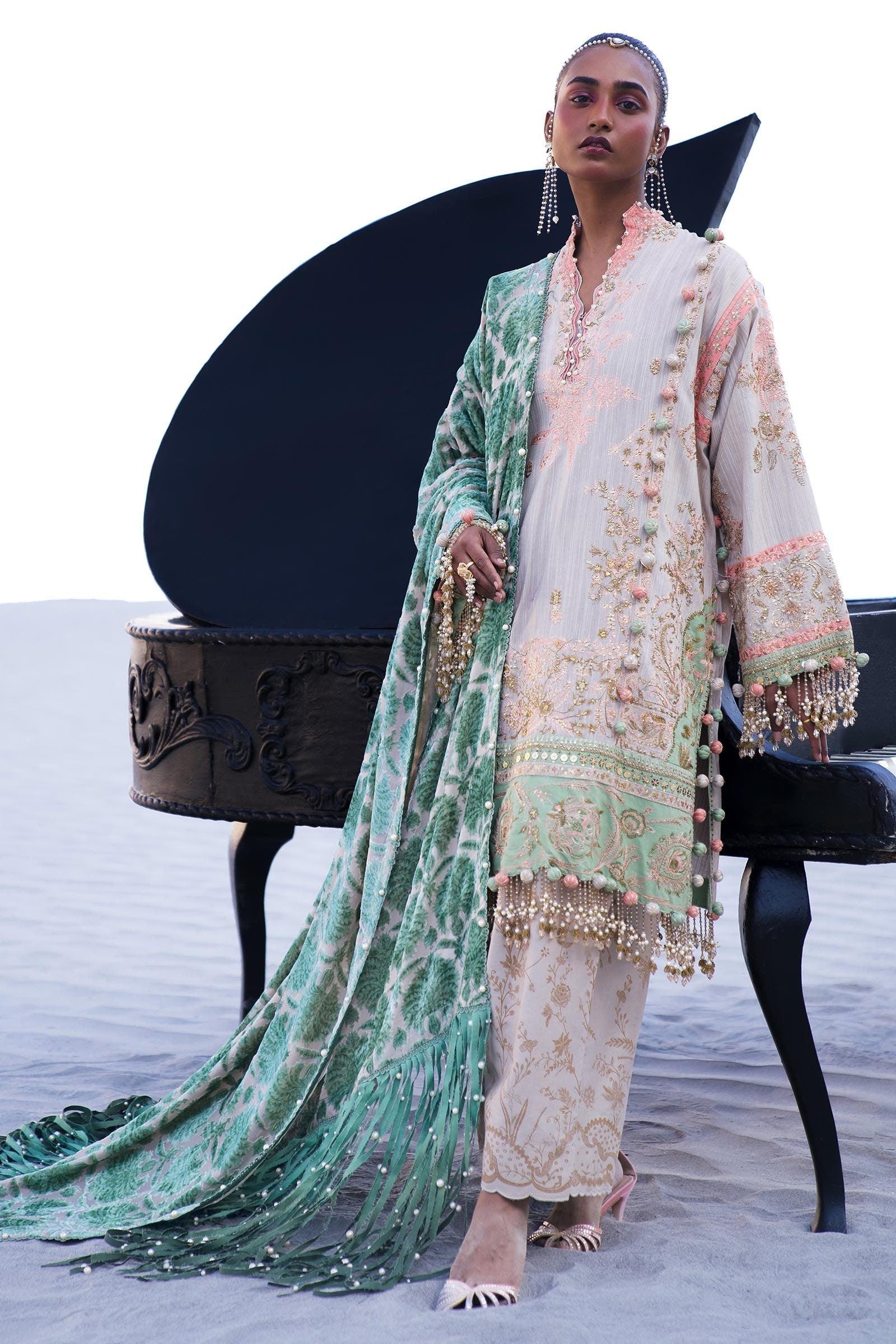 Sana Safinaz | Winter Shawl 24 | S241-001B-3CP - Aqsa Fabrics