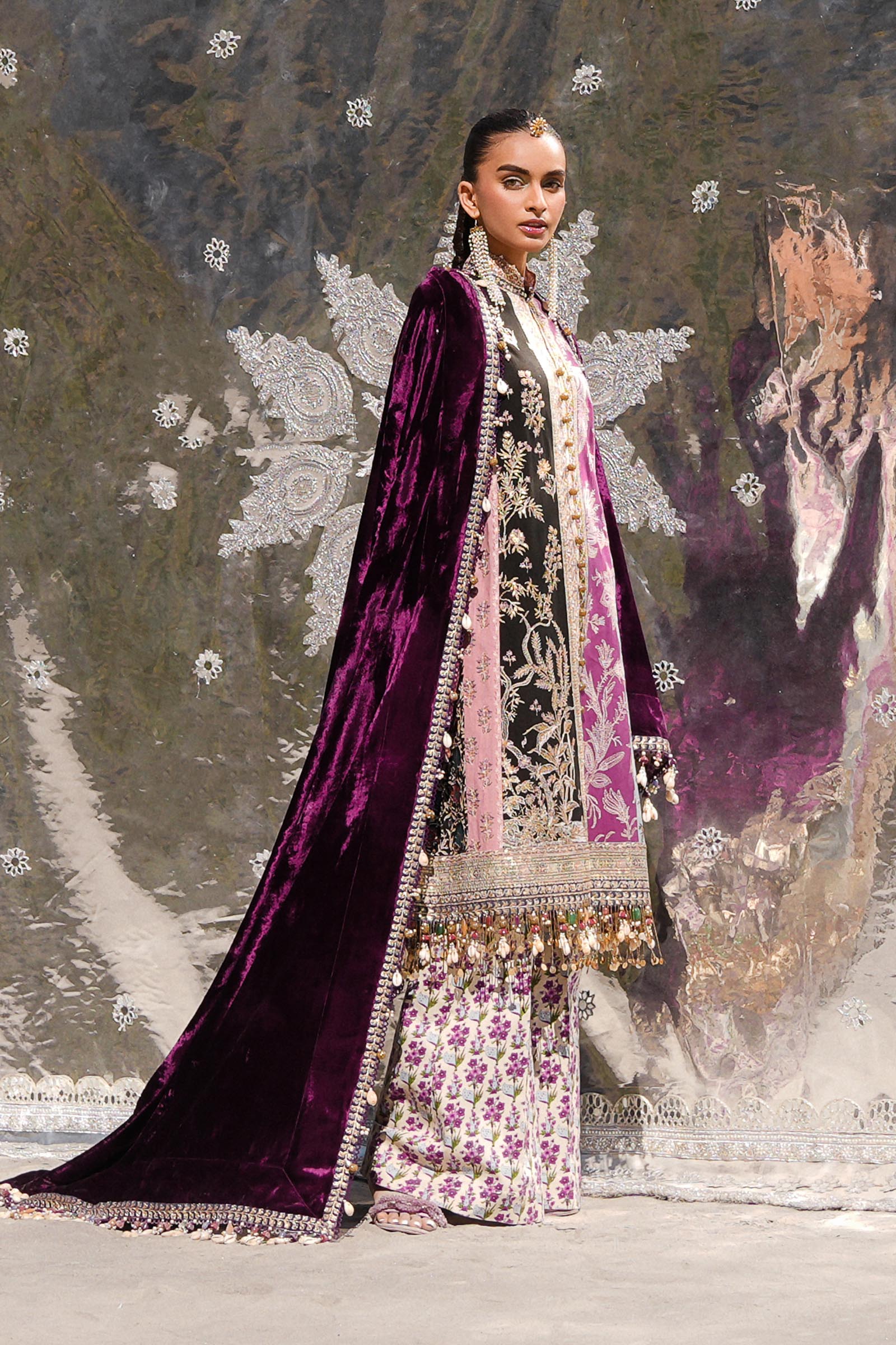 Sana Safinaz | Winter Shawl 24 | Velvet S241-006A-3CP - Aqsa Fabrics