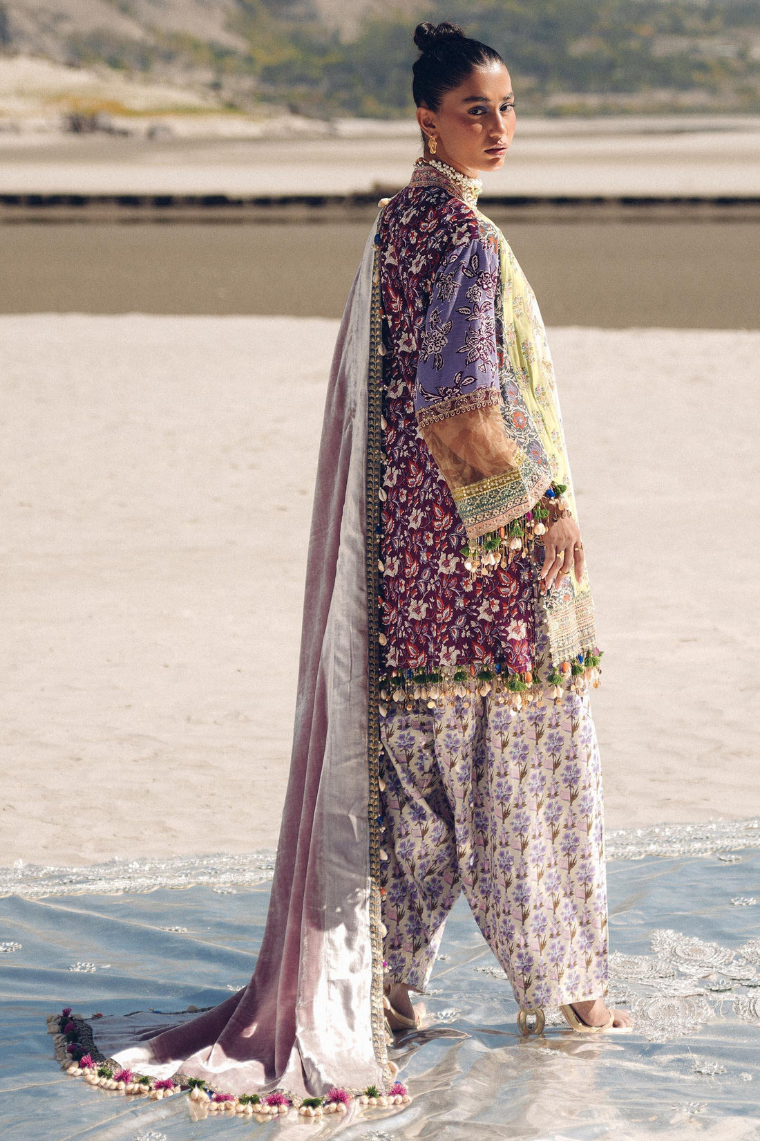 Sana Safinaz | Winter Shawl 24 | Velvet S241-006B-3CP - Aqsa Fabrics