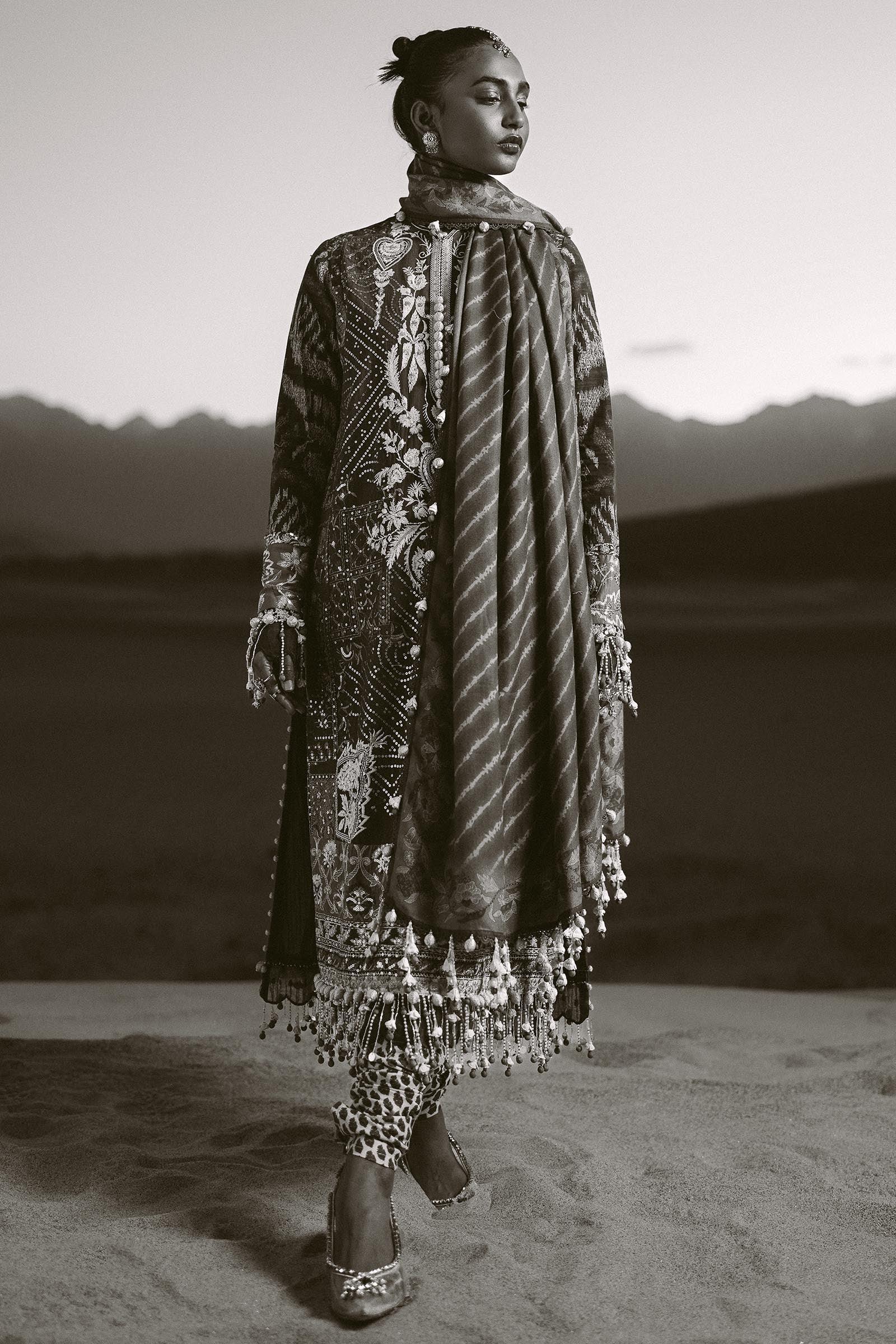 Sana Safinaz | Winter Shawl 24 | S241-007A-3CP - Aqsa Fabrics