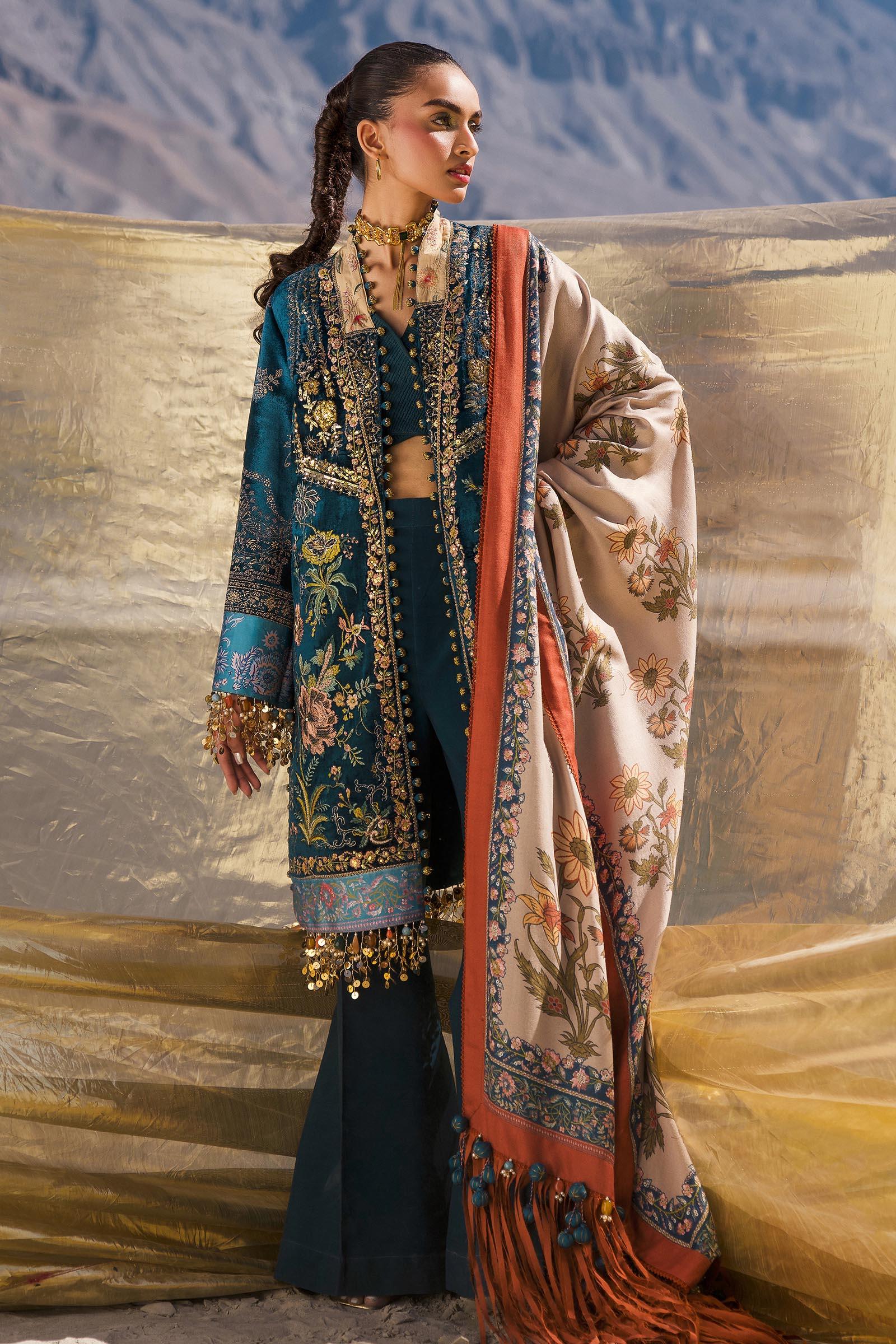 Sana Safinaz | Winter Shawl 24 | Velvet V241-003-3CP - Aqsa Fabrics