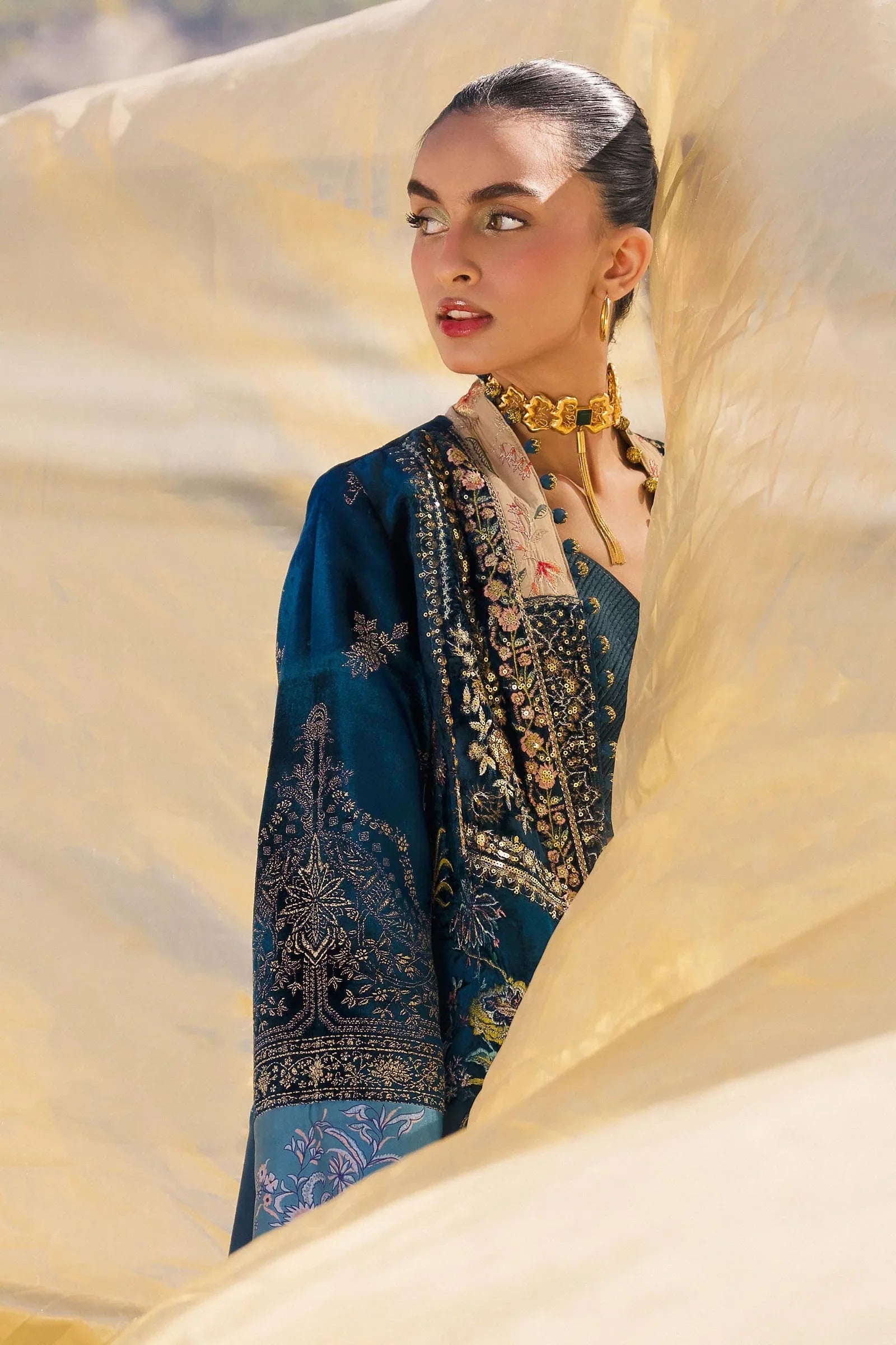 Sana Safinaz | Winter Shawl 24 | Velvet V241-003-3CP - Aqsa Fabrics