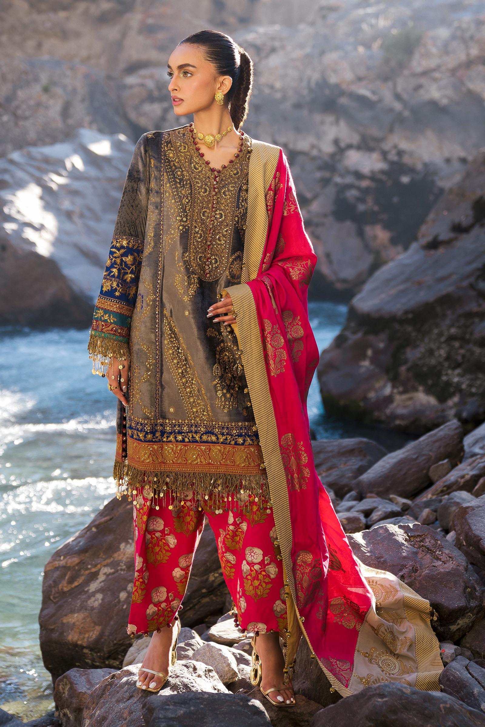 Sana Safinaz | Winter Shawl 24 | Velvet V241-004-3CP - Aqsa Fabrics