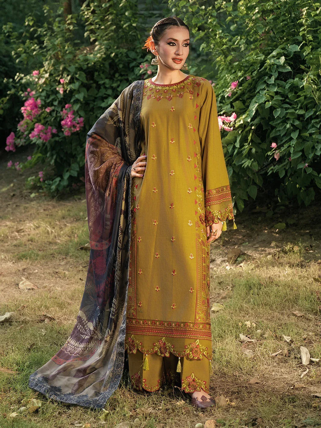 Hemstitch | The Garden Lawn | Sandalwood - Aqsa Fabrics