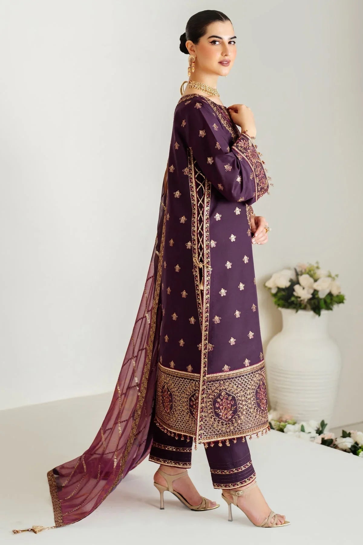 Alizeh | Luxury Raw Silk | AF-RS-05-SCARLET - Aqsa Fabrics