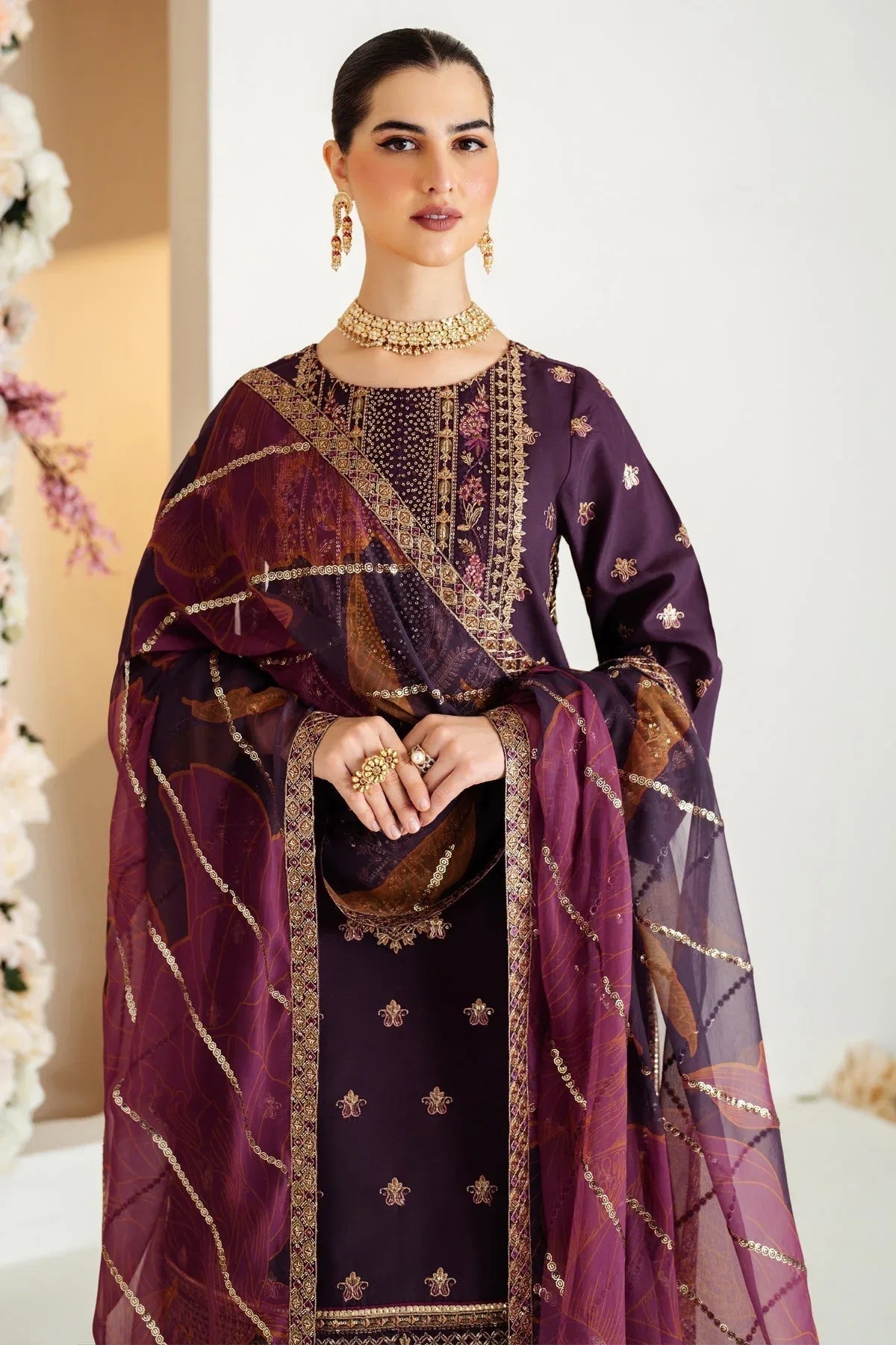 Alizeh | Luxury Raw Silk | AF-RS-05-SCARLET - Aqsa Fabrics