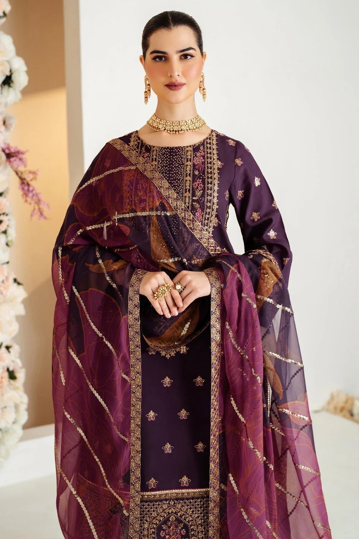 Alizeh | Luxury Raw Silk | AF-RS-05-SCARLET - Aqsa Fabrics