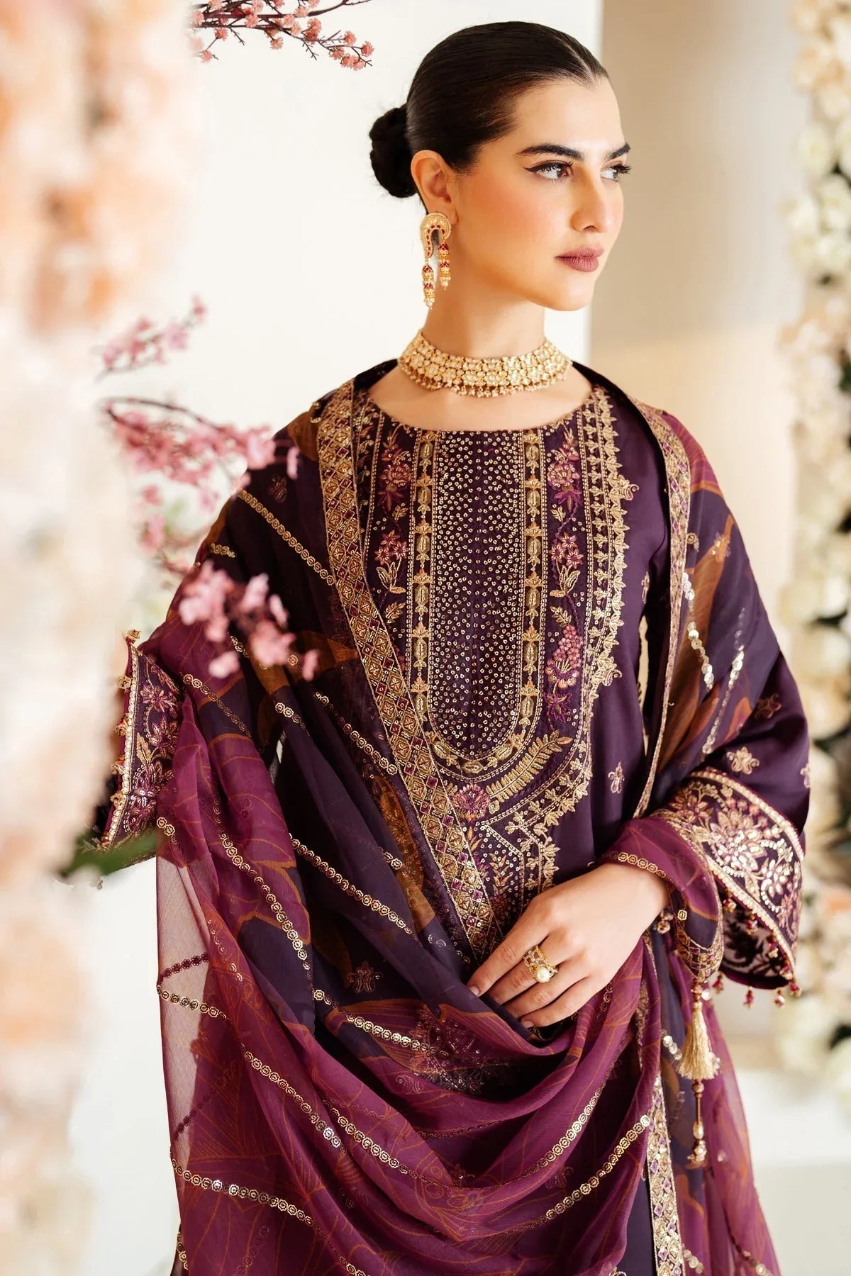 Alizeh | Luxury Raw Silk | AF-RS-05-SCARLET - Aqsa Fabrics
