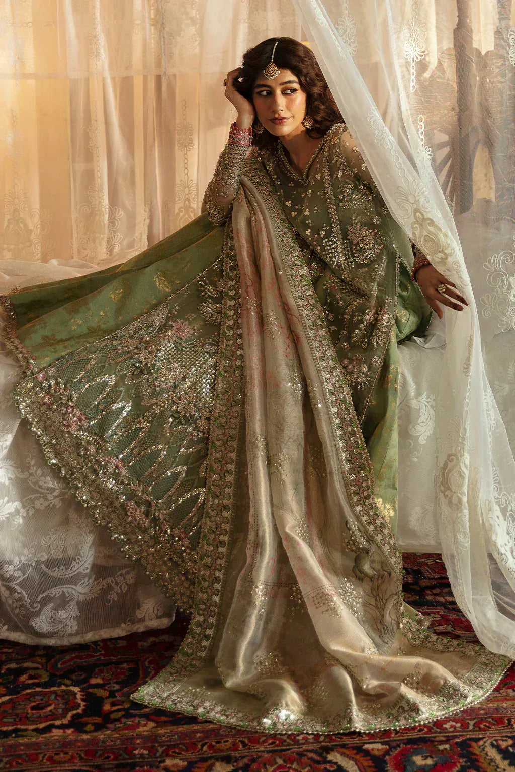 Hayat by Afrozeh Embroidered Organza 3Pc Suit AFH-24-03 SHREYA - Aqsa Fabrics