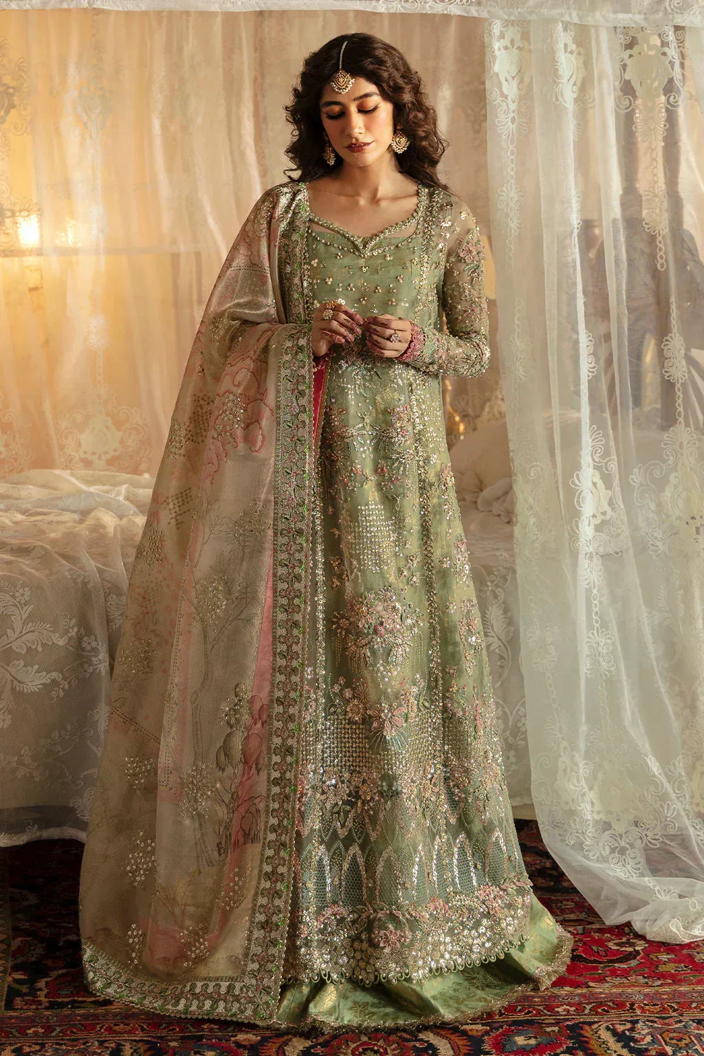 Hayat by Afrozeh Embroidered Organza 3Pc Suit AFH-24-03 SHREYA - Aqsa Fabrics