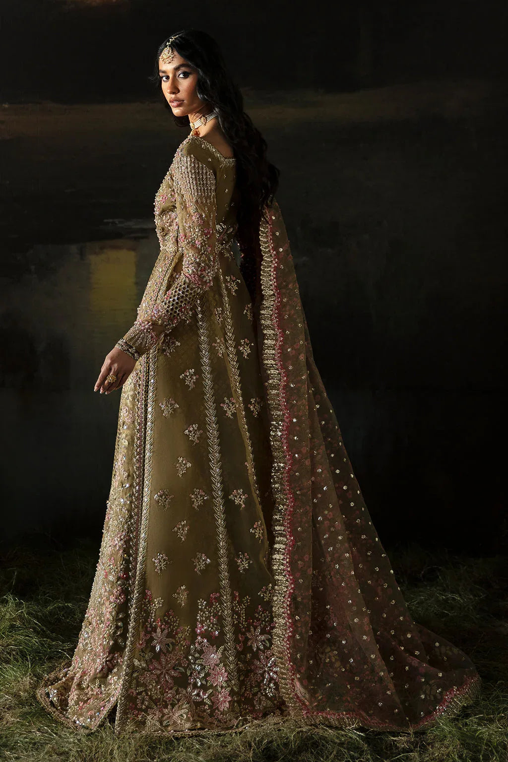 Hayat by Afrozeh Embroidered Organza 3Pc Suit AFH-24-01 SUHANA - Aqsa Fabrics