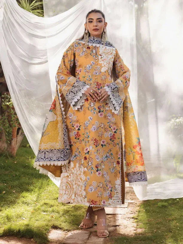 Tahra by Zainab Chottani Embroidered Lawn 3Pc Suit D-02A BEEHA - Aqsa Fabrics