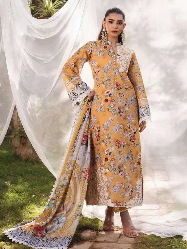 Tahra by Zainab Chottani Embroidered Lawn 3Pc Suit D-02A BEEHA - Aqsa Fabrics