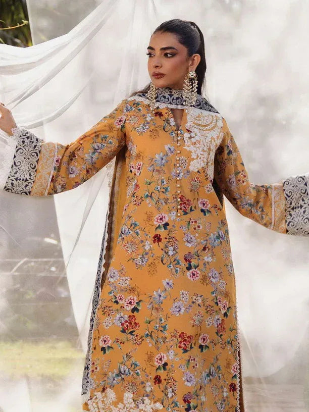 Tahra by Zainab Chottani Embroidered Lawn 3Pc Suit D-02A BEEHA - Aqsa Fabrics