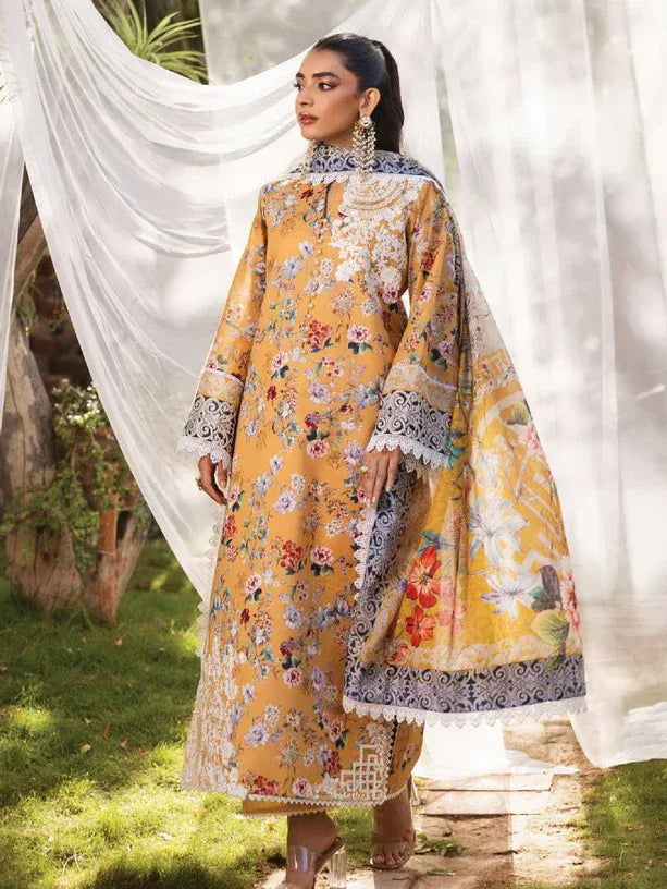 Tahra by Zainab Chottani Embroidered Lawn 3Pc Suit D-02A BEEHA - Aqsa Fabrics